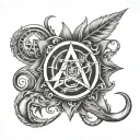 Witchcraft signs tattoo design idea