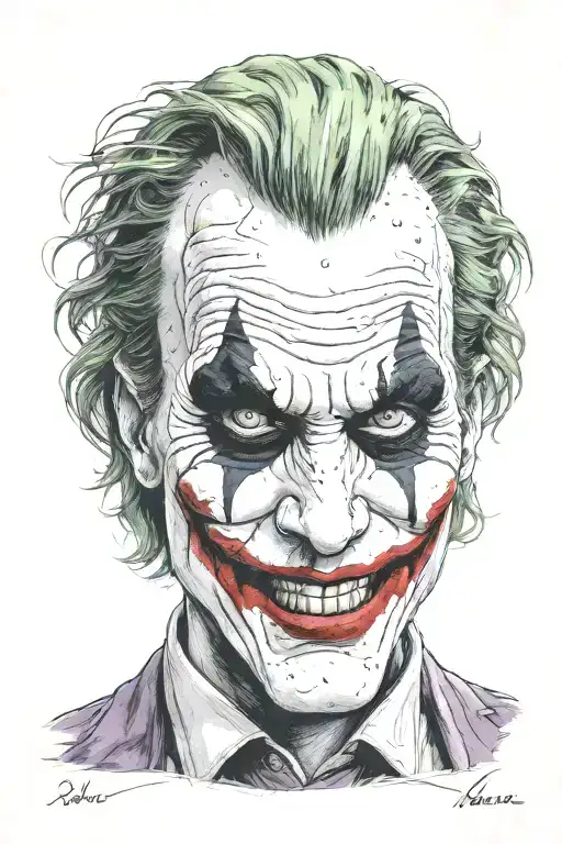 joker with a mask holding tattoo design idea