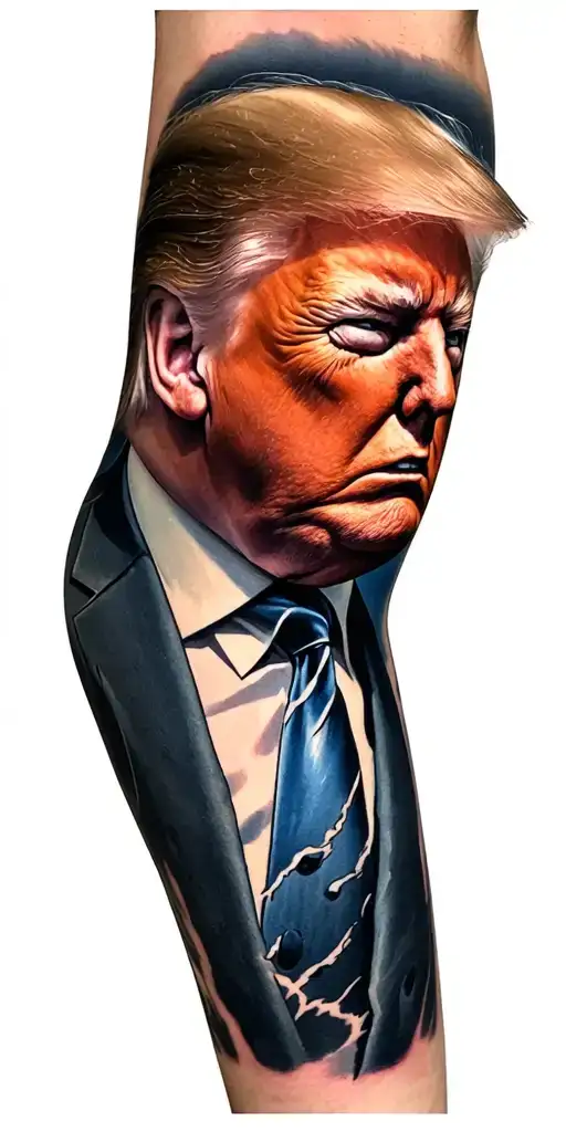 trump crying in a ditch tattoo design idea