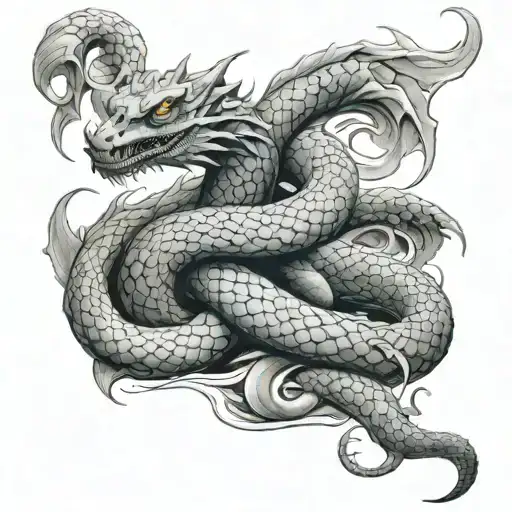 jormungandr wrapped around the world tattoo design idea