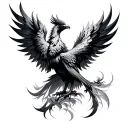 Black Phoenix tattoo design idea