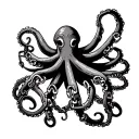 A Dr. Seuss inspiredoctopus design incorporating broken chains, symbolizing freedom and liberation from a difficult past tattoo design idea