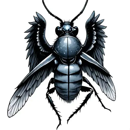 insect dark angel tattoo design idea