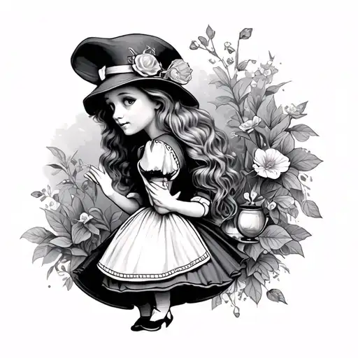 Alice In Wonderland tattoo design idea