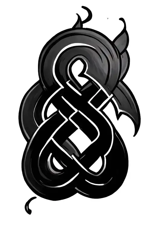 vertical endless knot tattoo with a little flare  tattoo design idea