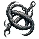 circle hook intertwined tattoo design idea