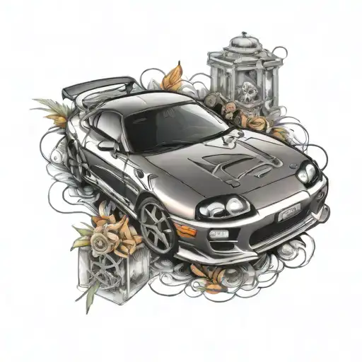 MK4 Toyota Supra tattoo design idea