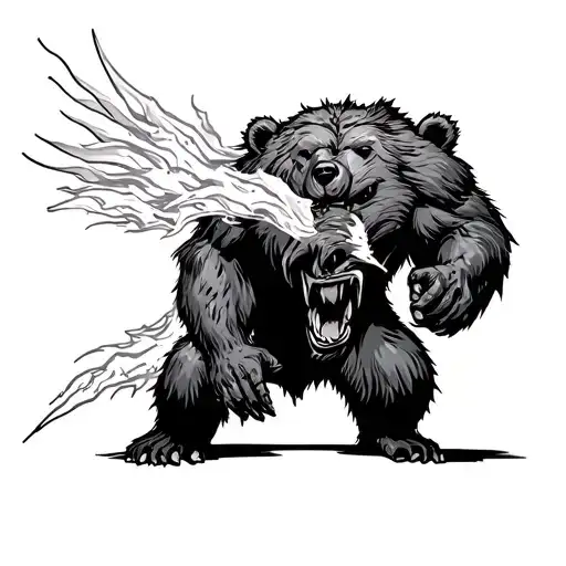berserk bear growl Aggressive Defending Powerful tattoo design idea