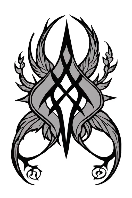 sigil for financial gain, sex, love, good luck and banishing negativity tattoo design idea