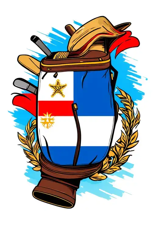 golf bag chilean flag incorporated tattoo design idea