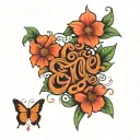 daughters name edie tattoo design idea