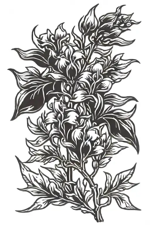bluebonnet sprig tattoo design idea