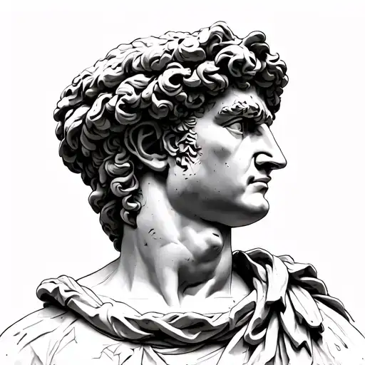 JULIUS CAESAR ROMAN STATUE tattoo design idea