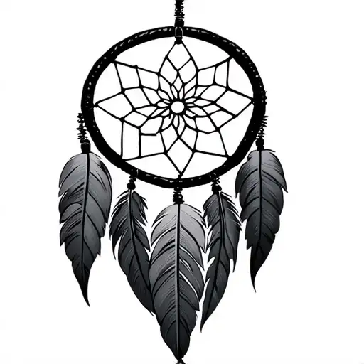 dream catcher tattoo design idea