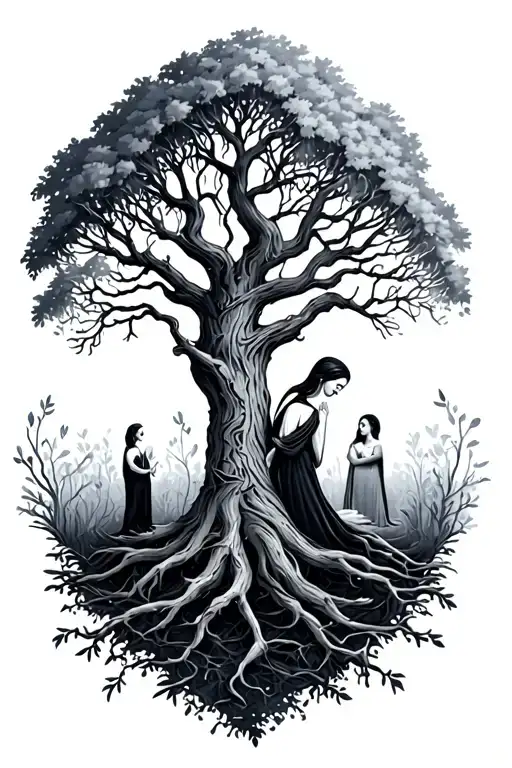 family tree with kindred tattoo design idea