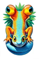 gecko crawling tattoo design idea