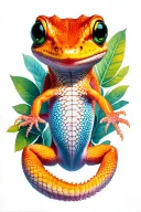 gecko crawling tattoo design idea