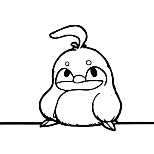 stressed psyduck tattoo design idea