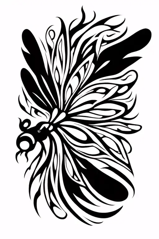 Dragonfly Maori style tattoo tattoo design idea