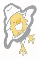 baby chick wearing cowboy hat wrapped loosely tattoo design idea