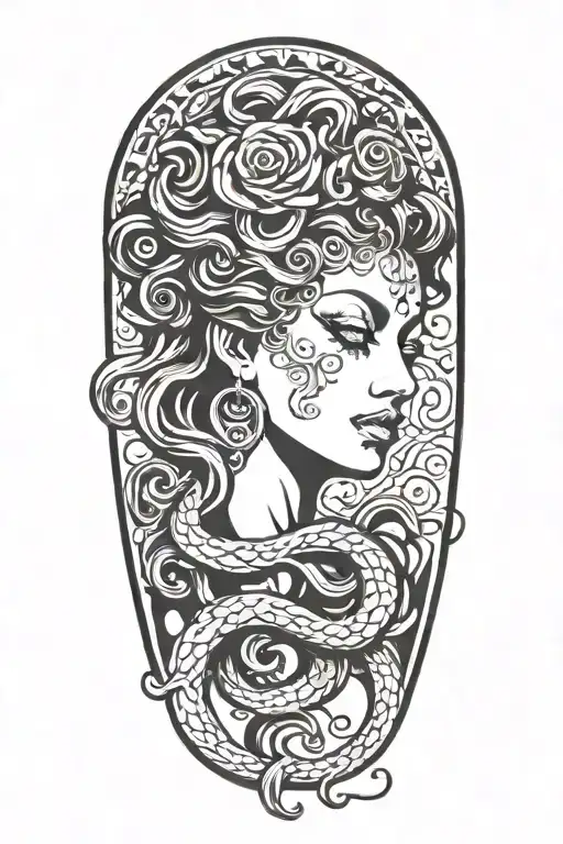 beautiful Medusa head tattoo design idea