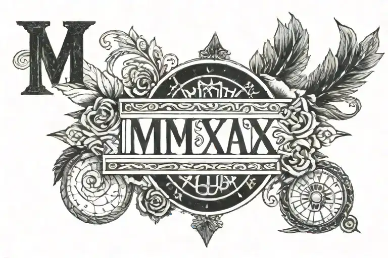 1997 Roman Numerals tattoo design idea