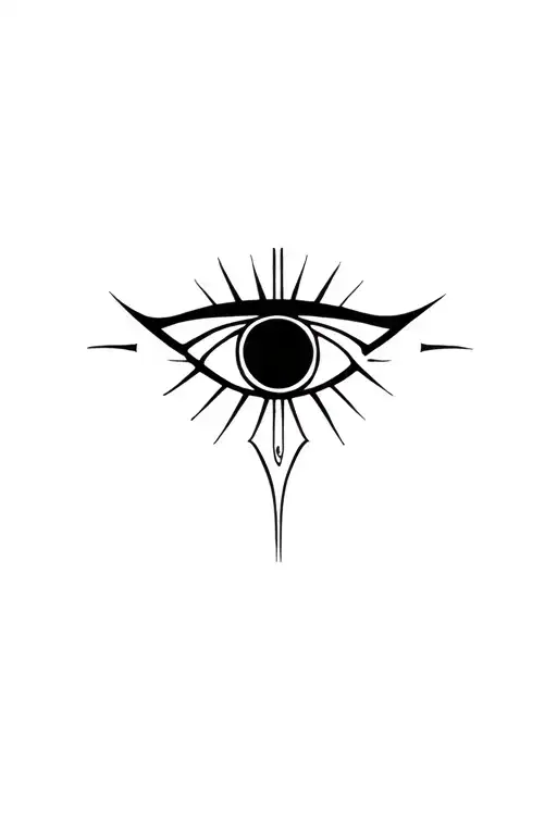 eye of horus sun rising tattoo design idea