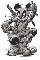deadpool and mickey mouse tattoo design idea