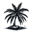 Fine Line Palm Tree tattoo design idea