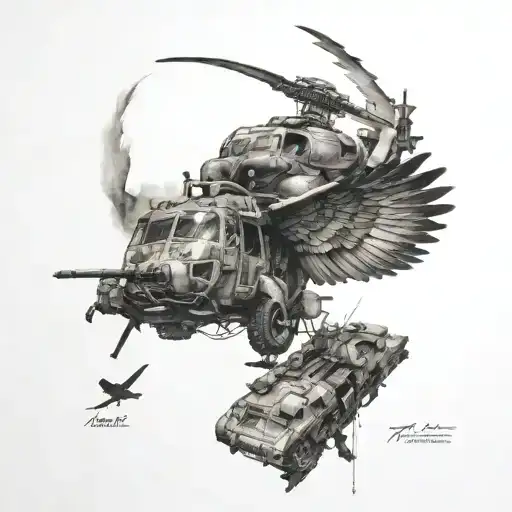 Black hawk down tattoo design idea