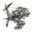 Black hawk down tattoo design idea