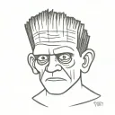 Frankenstein portrait tattoo design idea