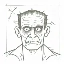 Frankenstein portrait tattoo design idea
