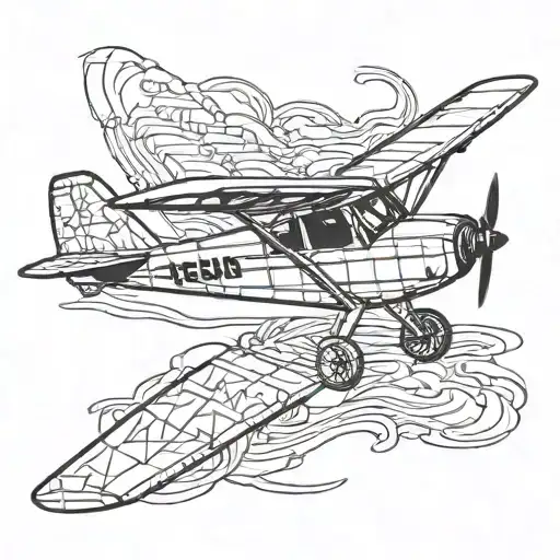 cessna 172 geometric tattoo design idea