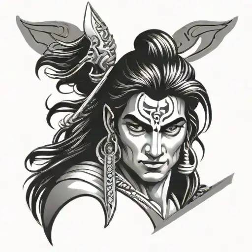 make a tattoo for forearm theme lord shiva and Sagittarius mixed  tattoo design idea