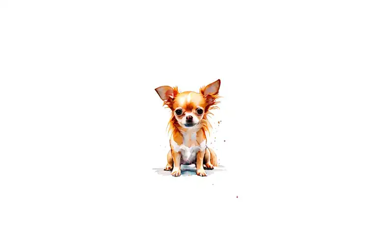 dog breed long haired chihuahua tattoo design idea