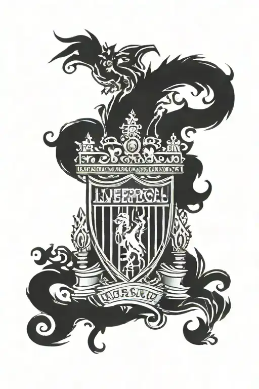 Liverpool FC Barcelona logo tattoo design idea