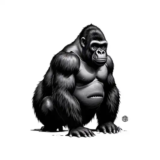Japanese Gorilla tattoo design idea