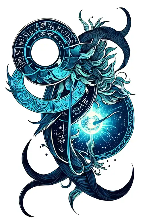Aquarius and virgo and Aries zodiac sign all together keep circular symbols of signs  tattoo design idea