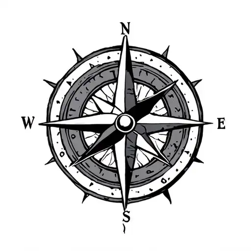 nautical star compass rose tattoo design idea