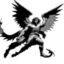 St Michael Stepping On Devil tattoo design idea