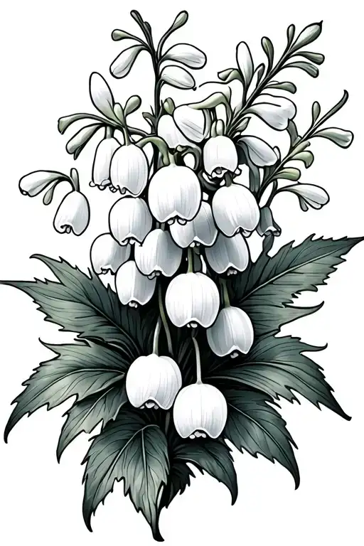 forget me knots, lily of the valley, grape hyacinth tattoo design idea