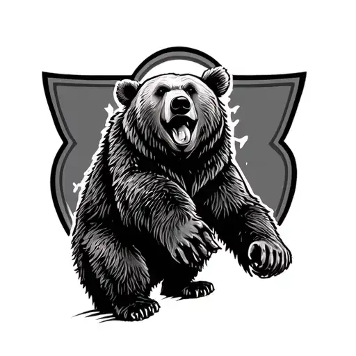 Putin ride on a bear drink vodka  tattoo design idea