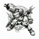 Incorporate elements from Doraemon and Tower of God into a futuristic gaming scene tattoo tattoo design idea