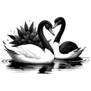 matching sibling swan tattoo tattoo design idea