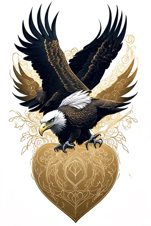 eagle represents protection of my kids with simpl fantasy elvish design tattoo design idea