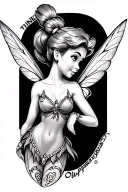 tinker bell with arm band tattoo tattoo design idea