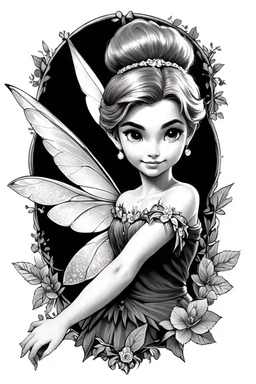 tinker bell with arm band tattoo tattoo design idea