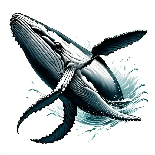humpback whale tattoo design idea