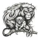 Make me and golden lion tamarin mother and child. Somewhere in the tatoo incorporate a heart that is created by the lett tattoo design idea
